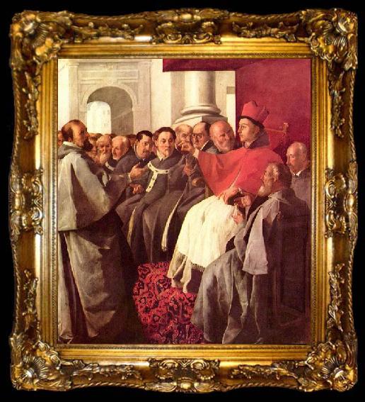 framed  Francisco de Zurbaran Der Hl. Bonaventura empfangt die Gesandten des Kaisers, ta009-2